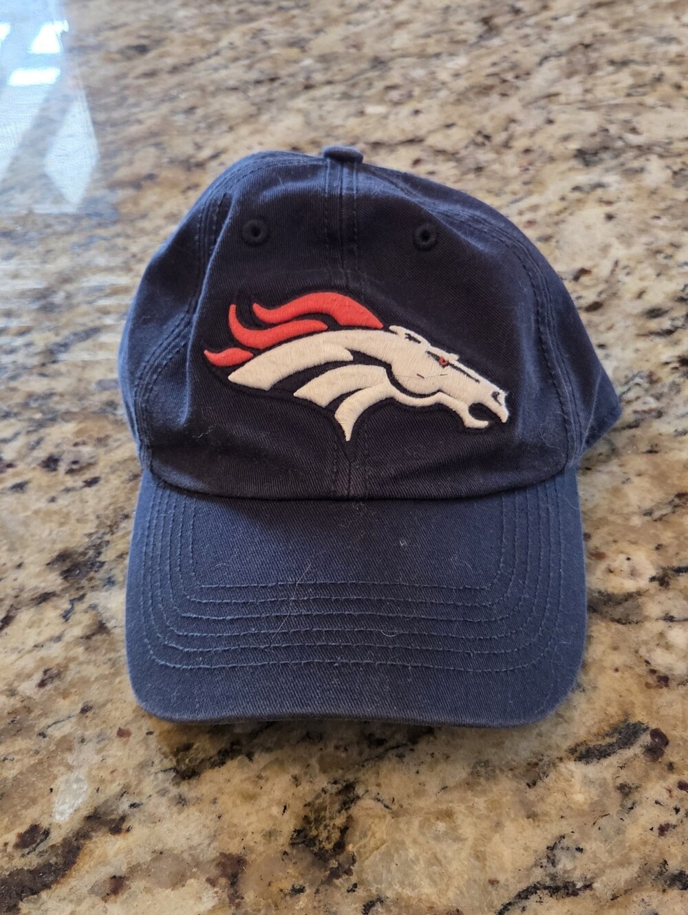 Broncos NFL Navy Baseball Cap with White and Logo